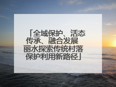 全域保护、活态传承、融合发展 丽水探索传统村落保护利用新路径