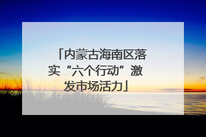 内蒙古海南区落实“六个行动”激发市场活力