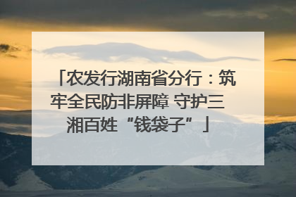 农发行湖南省分行：筑牢全民防非屏障 守护三湘百姓“钱袋子”
