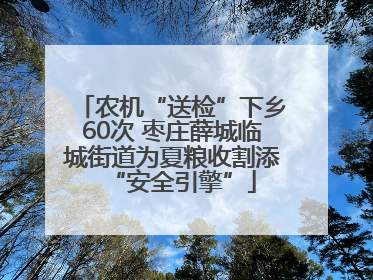 农机“送检”下乡60次 枣庄薛城临城街道为夏粮收割添“安全引擎”