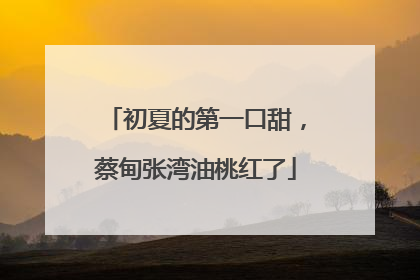 初夏的第一口甜，蔡甸张湾油桃红了