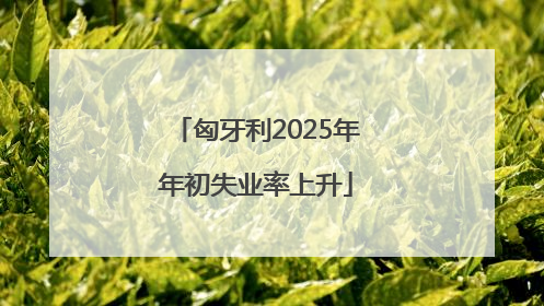 匈牙利2025年年初失业率上升