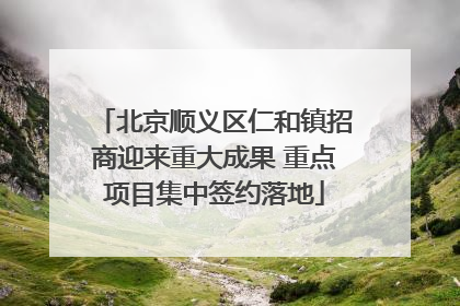 北京顺义区仁和镇招商迎来重大成果 重点项目集中签约落地