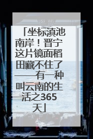 坐标滇池南岸！晋宁这片镜面稻田藏不住了——有一种叫云南的生活之365天
