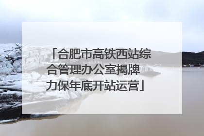 合肥市高铁西站综合管理办公室揭牌 力保年底开站运营