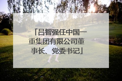 吕智强任中国一重集团有限公司董事长、党委书记
