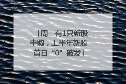 周一有1只新股申购，上半年新股首日“0”破发