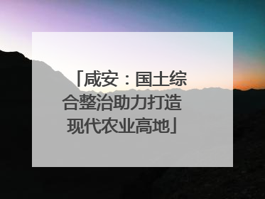 咸安：国土综合整治助力打造现代农业高地