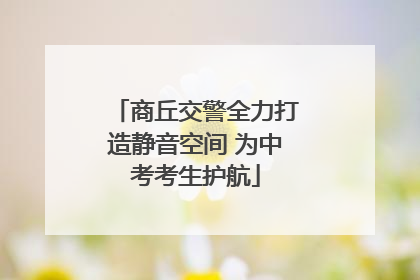 商丘交警全力打造静音空间 为中考考生护航