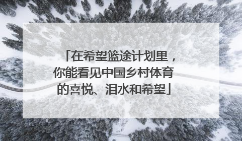 在希望篮途计划里，你能看见中国乡村体育的喜悦、泪水和希望
