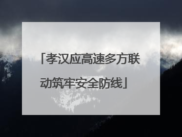 孝汉应高速多方联动筑牢安全防线