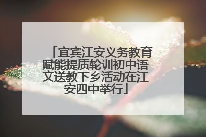 宜宾江安义务教育赋能提质轮训初中语文送教下乡活动在江安四中举行