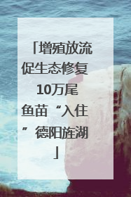 增殖放流促生态修复 10万尾鱼苗“入住”德阳旌湖