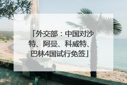 外交部：中国对沙特、阿曼、科威特、巴林4国试行免签