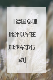 德国总理批评以军在加沙军事行动