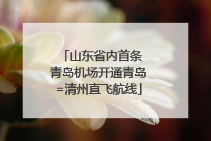山东省内首条 青岛机场开通青岛=清州直飞航线