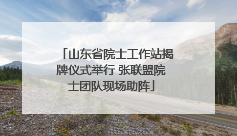 山东省院士工作站揭牌仪式举行 张联盟院士团队现场助阵