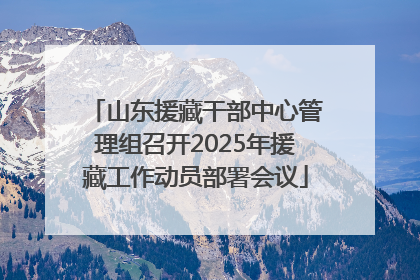 山东援藏干部中心管理组召开2025年援藏工作动员部署会议