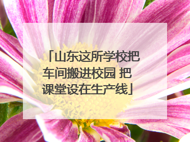 山东这所学校把车间搬进校园 把课堂设在生产线