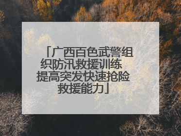 广西百色武警组织防汛救援训练 提高突发快速抢险救援能力