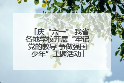 庆“六一” 我省各地学校开展“牢记党的教导 争做强国少年”主题活动