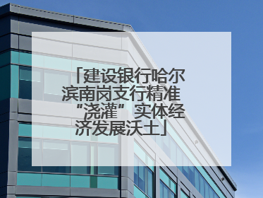 建设银行哈尔滨南岗支行精准“浇灌”实体经济发展沃土