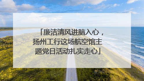 廉洁清风进脑入心，扬州工行这场航空馆主题党日活动扎实走心