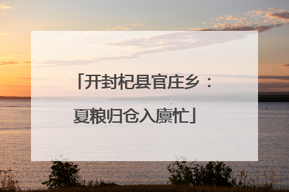 开封杞县官庄乡：夏粮归仓入廪忙