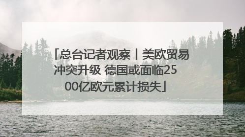 总台记者观察丨美欧贸易冲突升级 德国或面临2500亿欧元累计损失