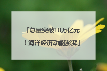总量突破10万亿元！海洋经济动能澎湃