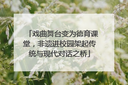 戏曲舞台变为德育课堂，非遗进校园架起传统与现代对话之桥