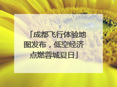 成都飞行体验地图发布，低空经济点燃蓉城夏日