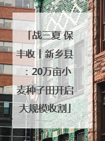 战三夏 保丰收丨新乡县：20万亩小麦种子田开启大规模收割