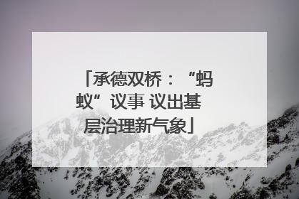 承德双桥：“蚂蚁”议事 议出基层治理新气象