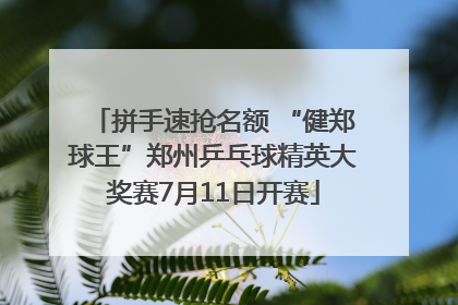 拼手速抢名额 “健郑球王”郑州乒乓球精英大奖赛7月11日开赛