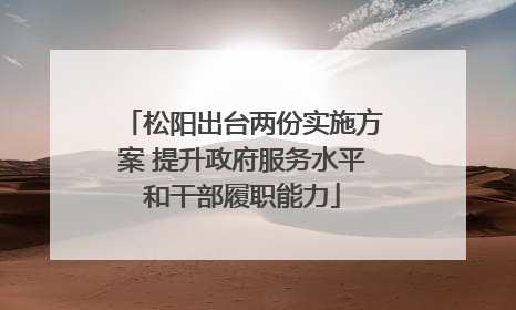 松阳出台两份实施方案 提升政府服务水平和干部履职能力