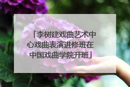 李树建戏曲艺术中心戏曲表演进修班在中国戏曲学院开班