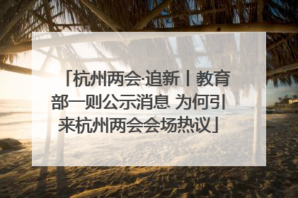 杭州两会·追新丨教育部一则公示消息 为何引来杭州两会会场热议