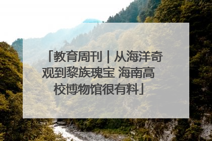 教育周刊｜从海洋奇观到黎族瑰宝 海南高校博物馆很有料