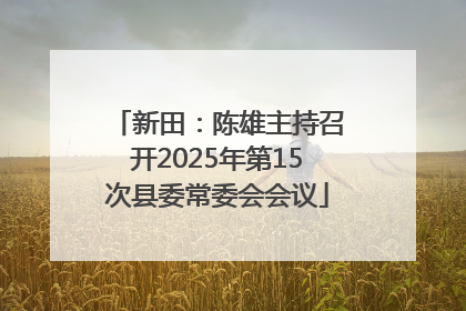 新田：陈雄主持召开2025年第15次县委常委会会议