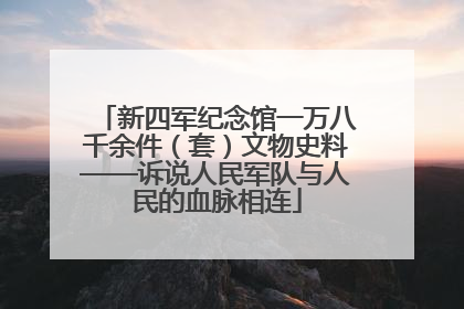 新四军纪念馆一万八千余件（套）文物史料——诉说人民军队与人民的血脉相连