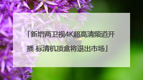 新增两卫视4K超高清频道开播 标清机顶盒将退出市场