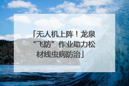 无人机上阵！龙泉“飞防”作业助力松材线虫病防治