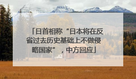 日首相称“日本将在反省过去历史基础上不做侵略国家”，中方回应