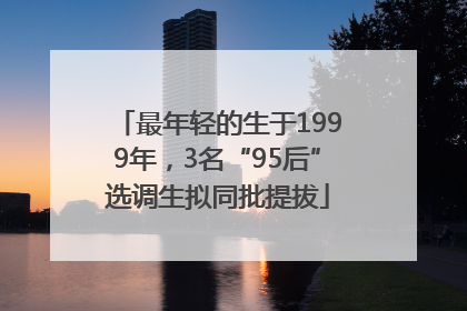 最年轻的生于1999年，3名“95后”选调生拟同批提拔