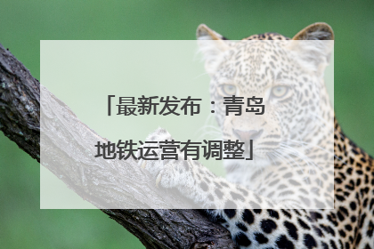 最新发布：青岛地铁运营有调整