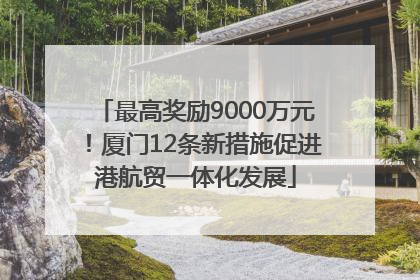 最高奖励9000万元！厦门12条新措施促进港航贸一体化发展