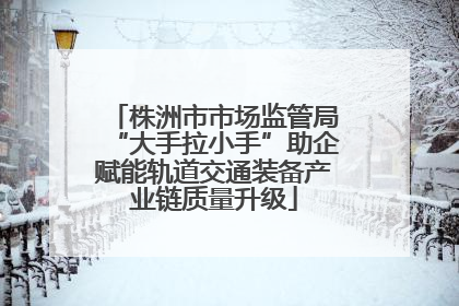 株洲市市场监管局“大手拉小手”助企赋能轨道交通装备产业链质量升级