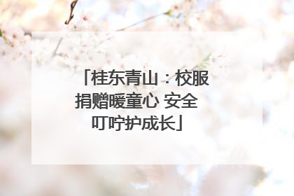 桂东青山：校服捐赠暖童心 安全叮咛护成长