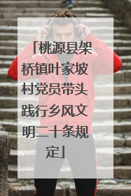 桃源县架桥镇叶家坡村党员带头践行乡风文明二十条规定